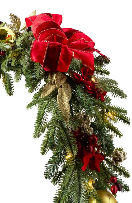 Balsam Hill Holiday Traditions Fraser Fir Pre Lit Artificial Wreath in Green 