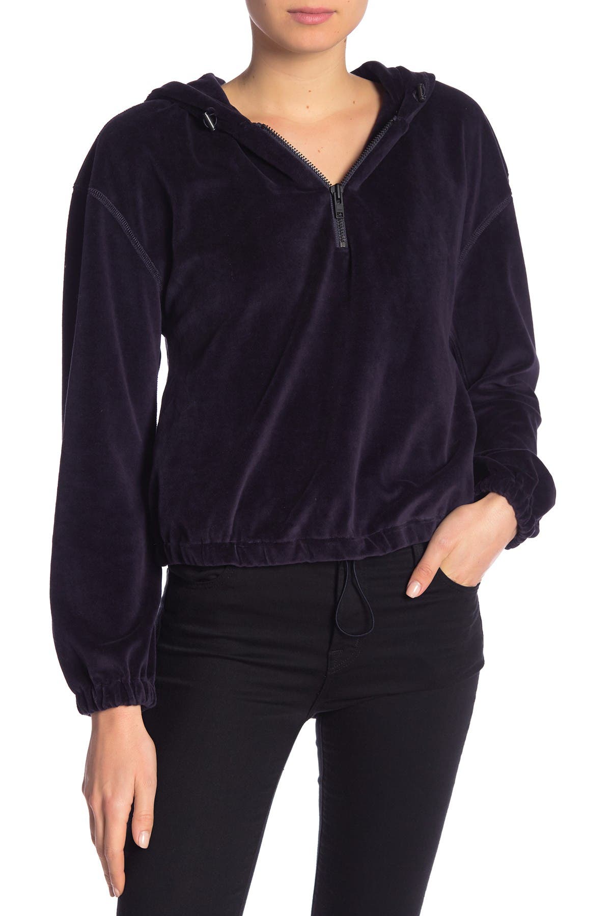 oversized velour hoodie