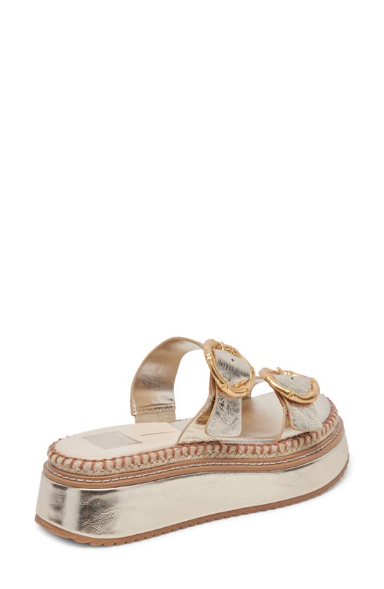 Shop Dolce Vita Rysha Platform Sandal In Light Gold Crinkle Patent