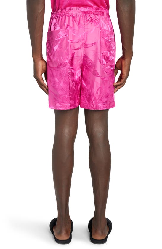 Tom Ford Floral Pleated Jacquard Shorts In Red | ModeSens