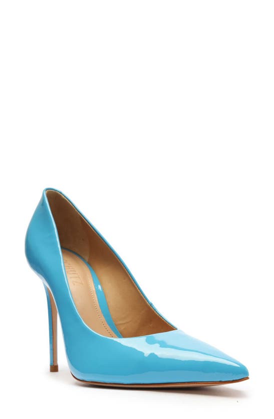 Shop Schutz Lou Pointed Toe Pump Women) In Bright Ocean
