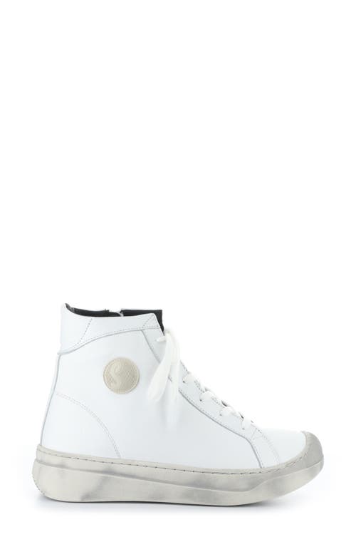 Softinos By Fly London Appe Lace-up High Top Sneaker In White Smooth Leatherther