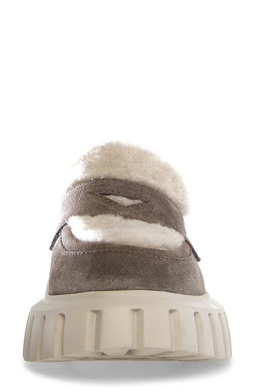 Voile Blanche Grenelle Wool Trim Platform Loafer In Grey