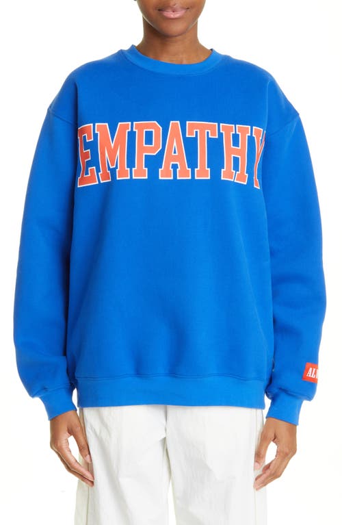 THE MAYFAIR GROUP Empathy Always Crewneck Sweatshirt in Cobalt