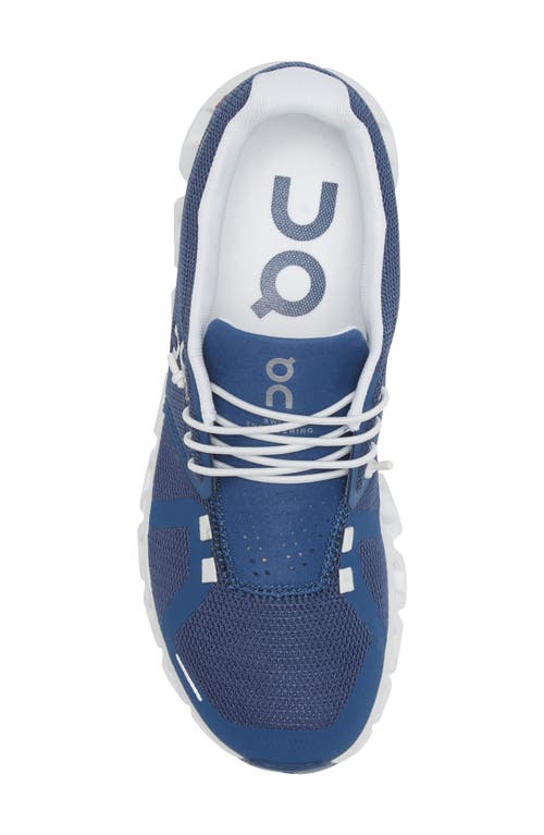 On Cloud 5 Mesh Sneakers In Denim/white