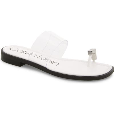 Calvin Klein Tamar Slide Sandal- White