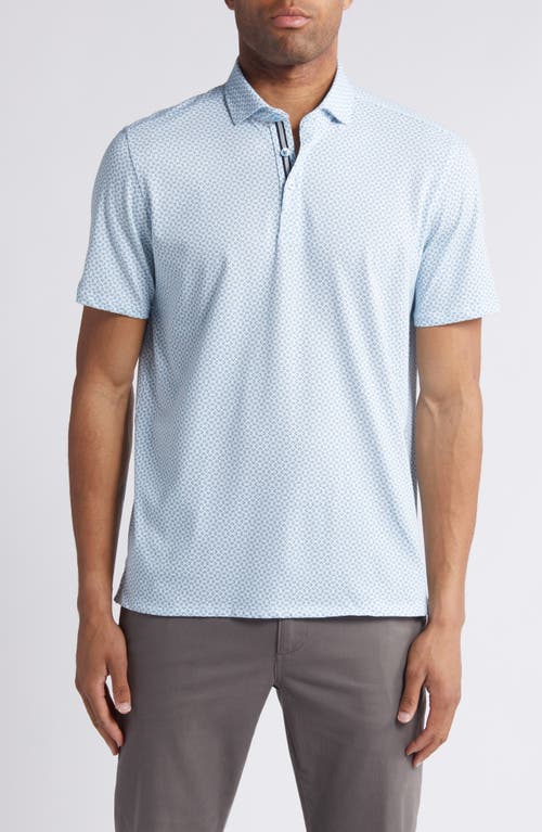 Stone Rose Link Geo DryTouch Performance Polo Light Blue at Nordstrom,
