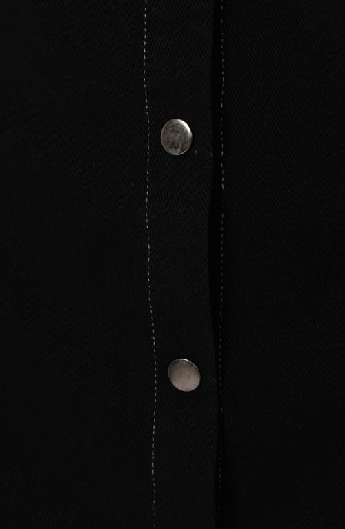 Petal And Pup Petal & Pup Rev Denim Mini Shirtdress In Black