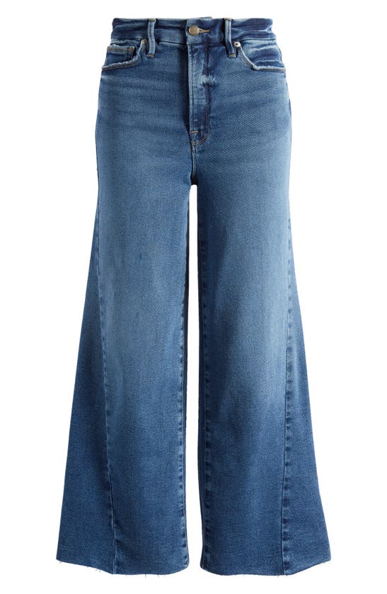 Good American Good Waist High Waist Crop Palazzo Jeans In Indigo394