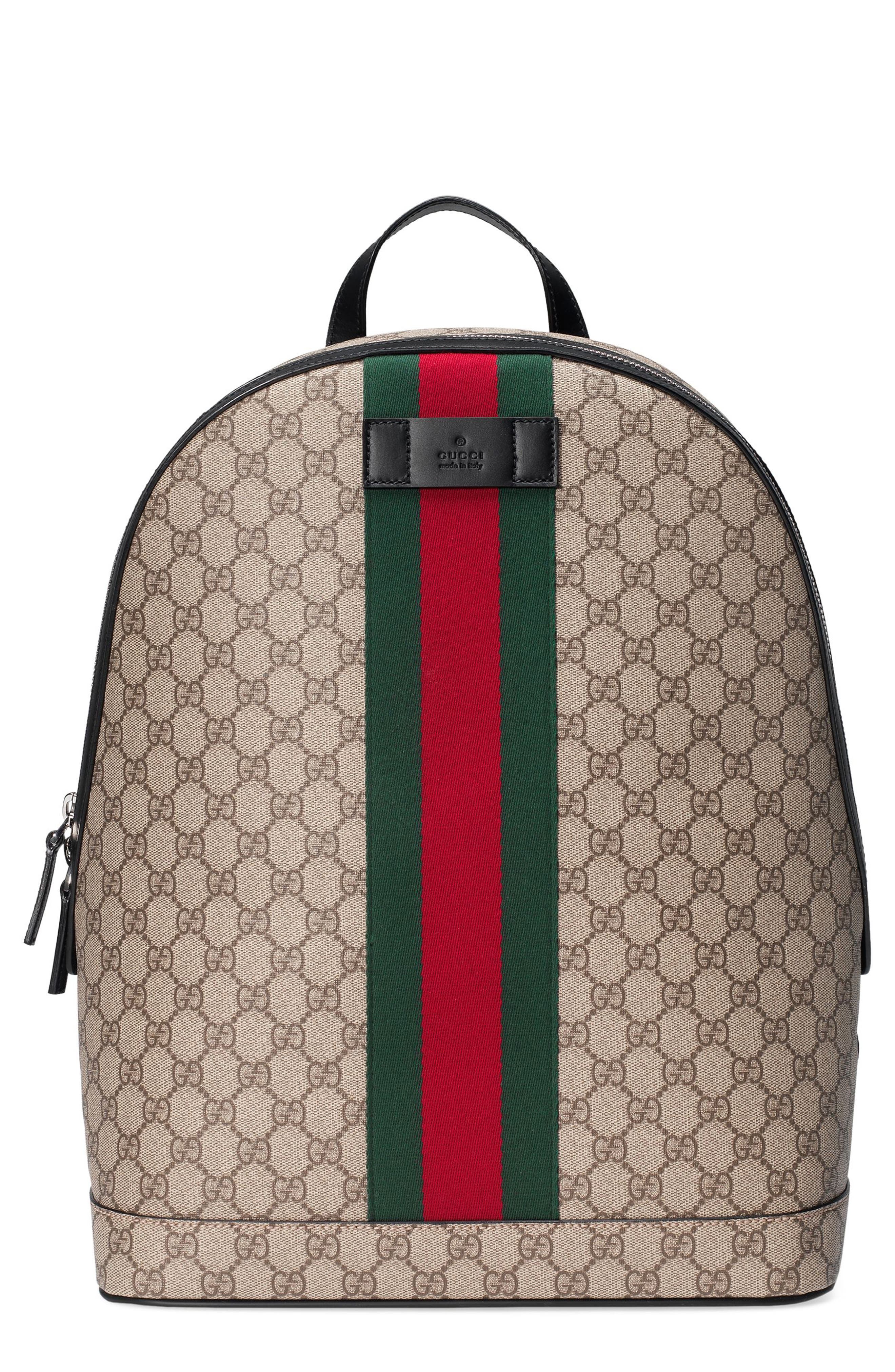 gucci backpack stripe