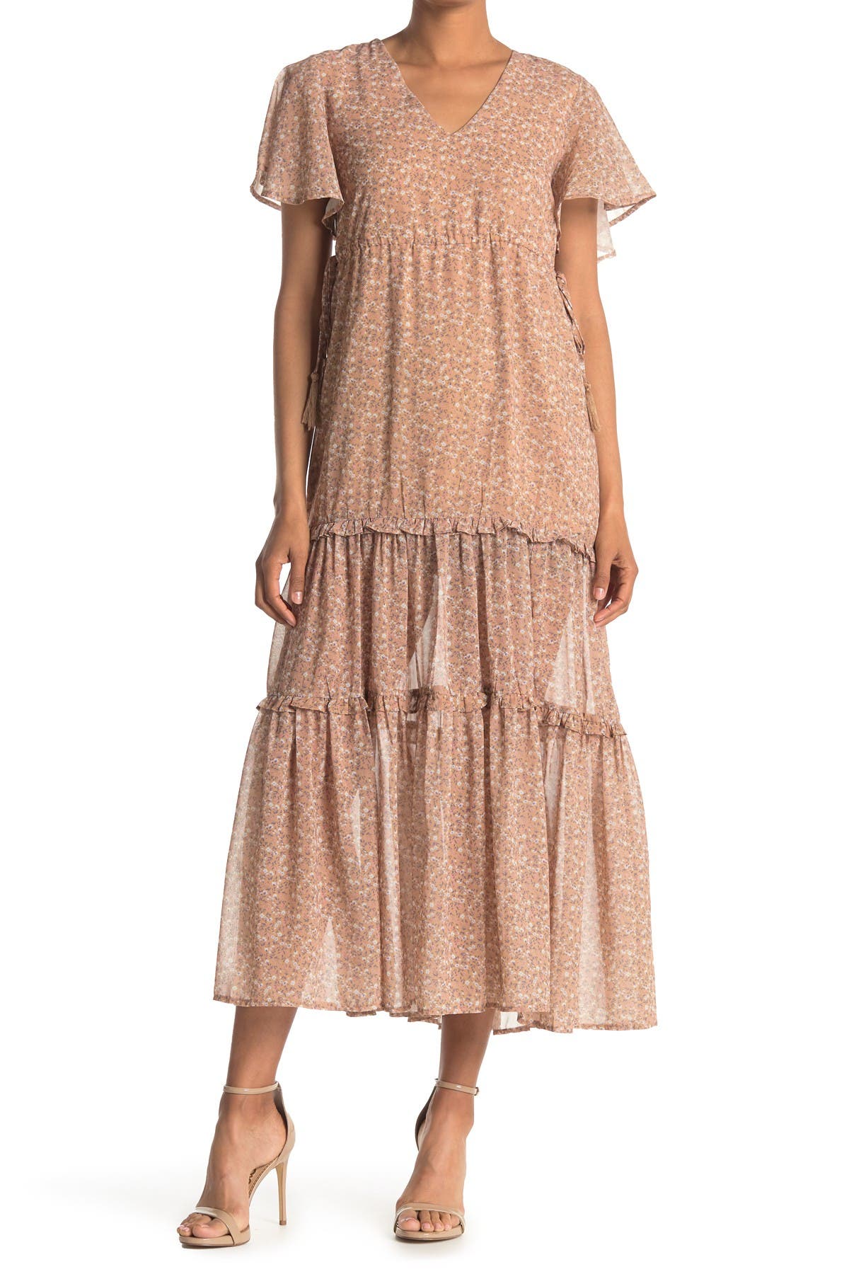 side tie maxi dress