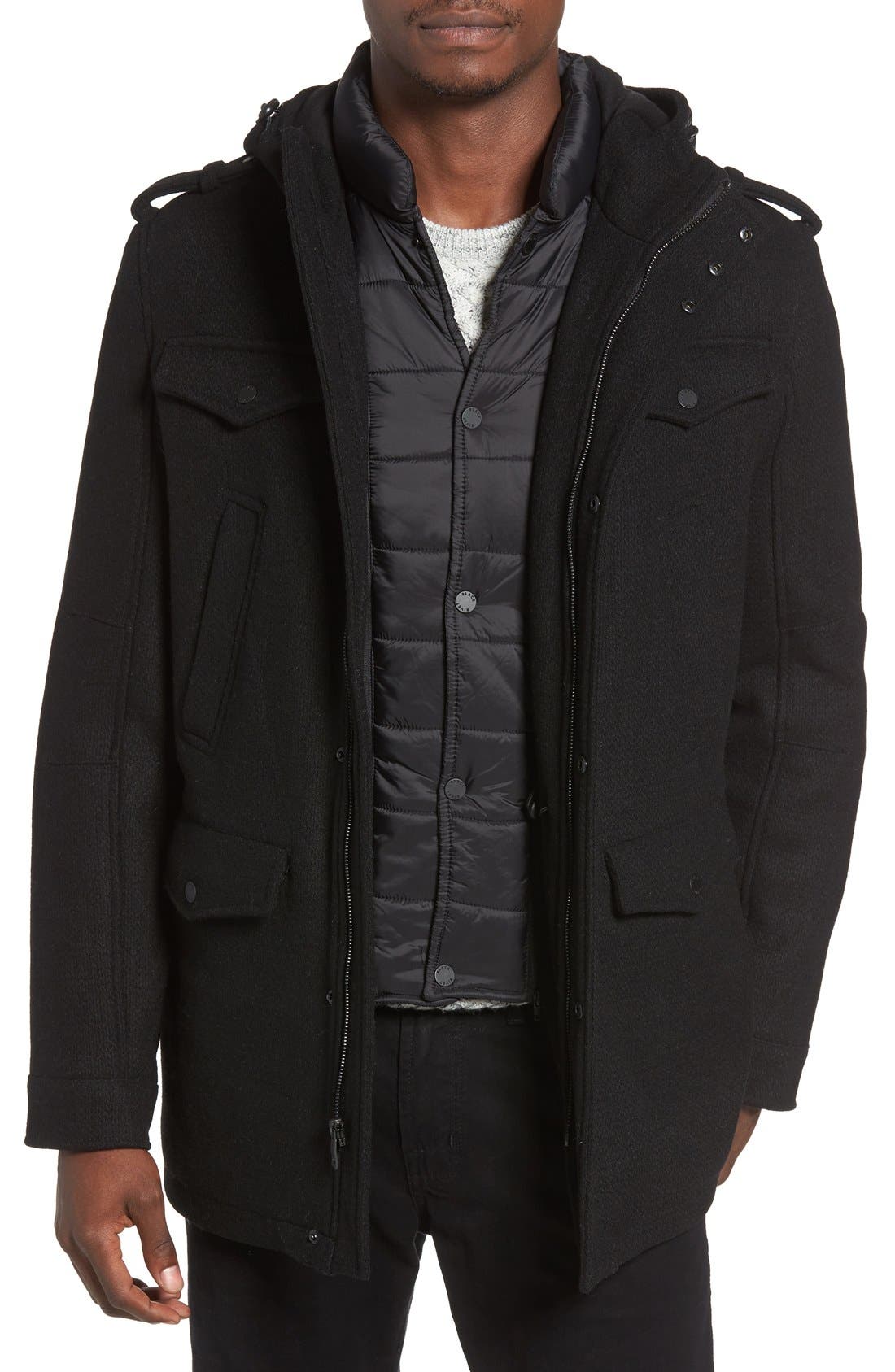 black rivet winter white coat