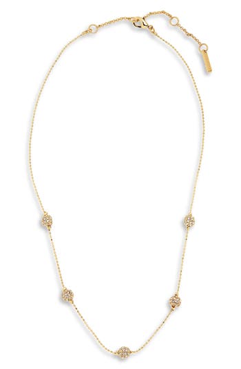 Shop Nine West Pavé Ball Collar Necklace In Gold/crystal