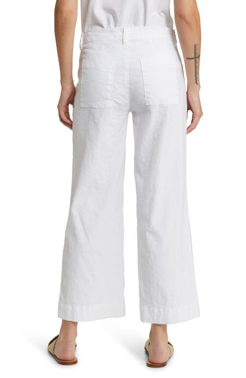 Frank & Eileen Wexford Wide Leg Pants In White Preformance Linen
