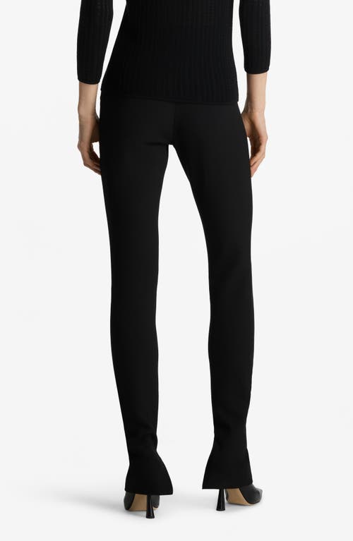 St John St. John Collection Zip Hem Slim Fit Stretch Crepe Pants In Black