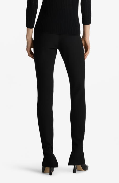 Shop St John St. John Collection Zip Hem Slim Fit Stretch Crepe Pants In Black