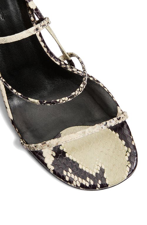 Shop Khaite Loop Snakeskin Embossed Sandal In Natural