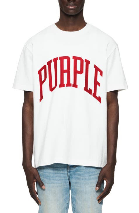 Oversized Purple Graphic T-Shirts Tops.