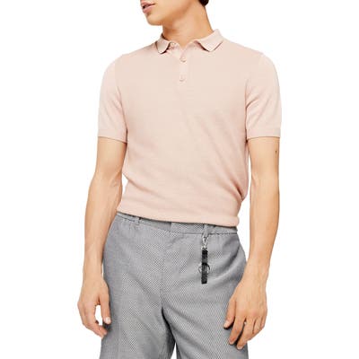 Topman Classic Sweater Polo Shirt, Pink