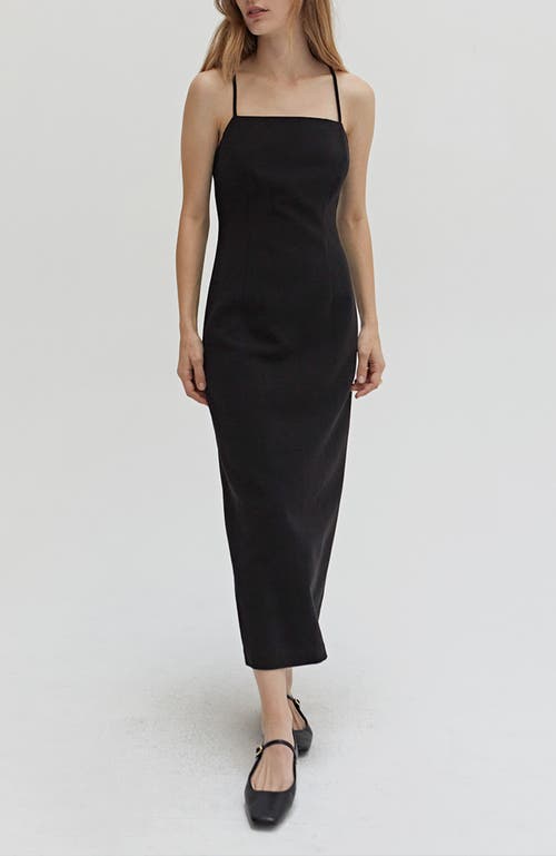 Crescent Delaney Crisscross Back Dress In Black In Black