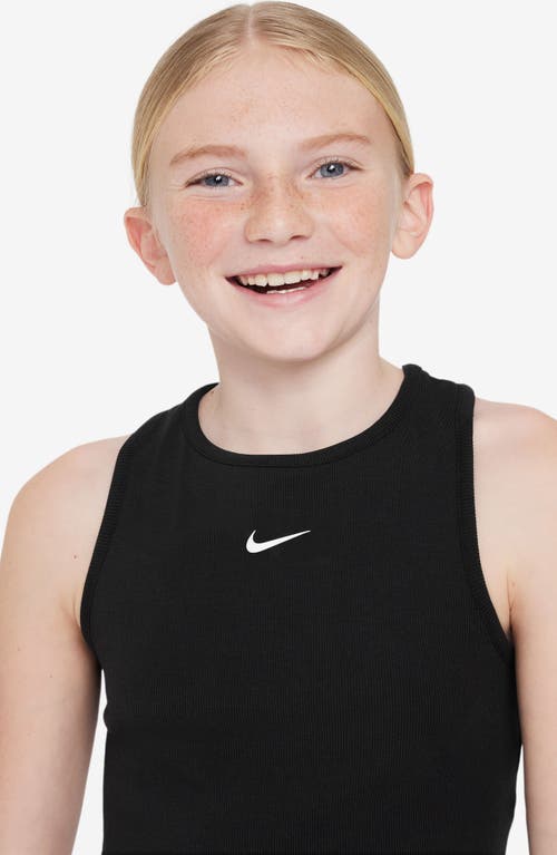 Shop Nike Kids' Sportswear Rib Racerback Tank In Black