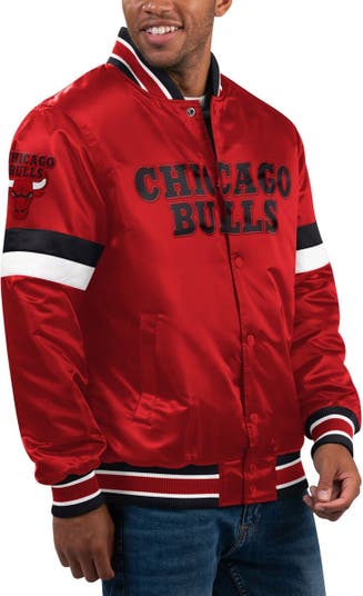 Men's Starter Red St. Louis Cardinals Pick & Roll Satin Varsity Full-Snap Jacket Size: Extra Large