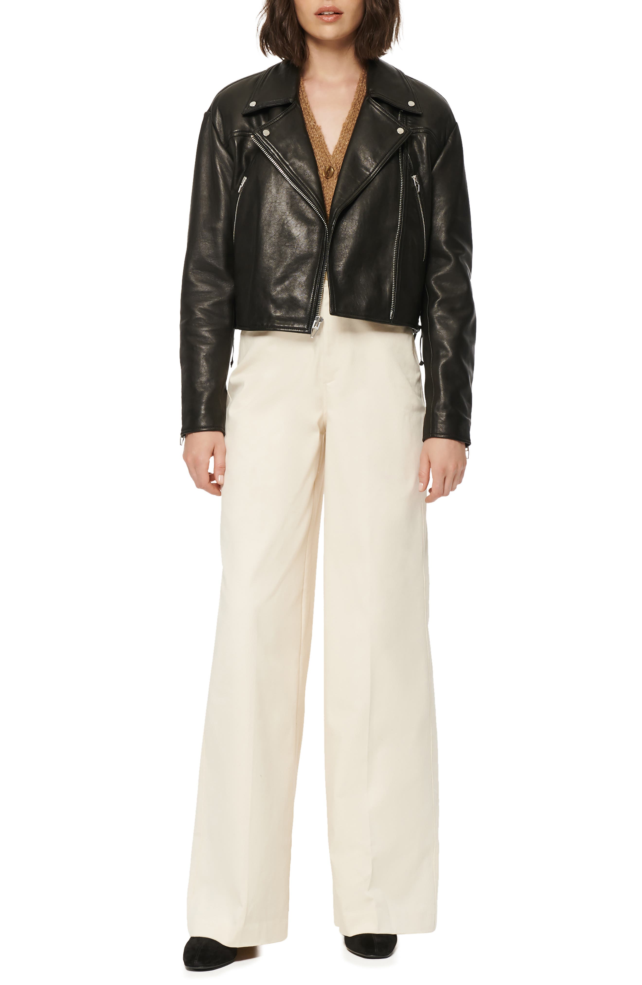 Andrew Marc Women's 3/4 Sleeve Waffle Knit T-Shirt - Split Neck Boxy Fit Top