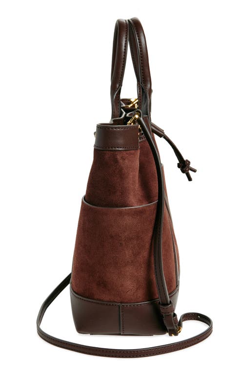 Shop Veronica Beard Goody Suede & Leather Tote In Chestnut