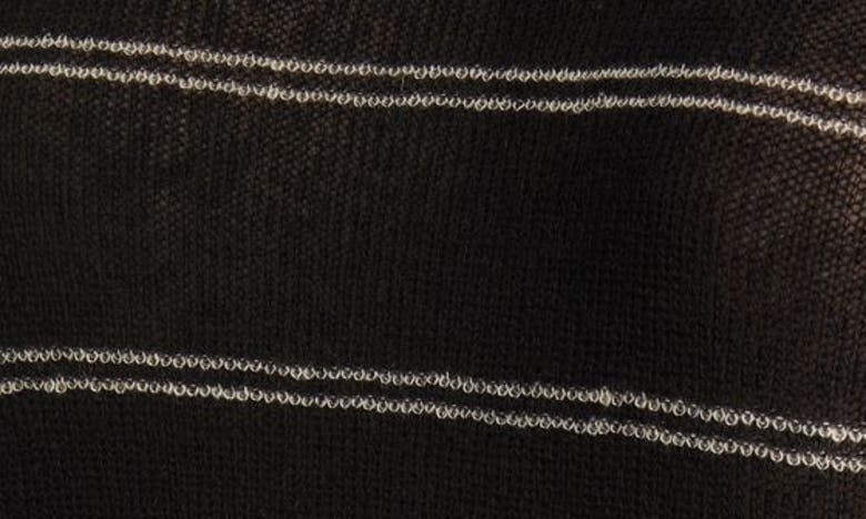 Max Mara Calamo Striped Linen Blend Knit T-shirt In Black