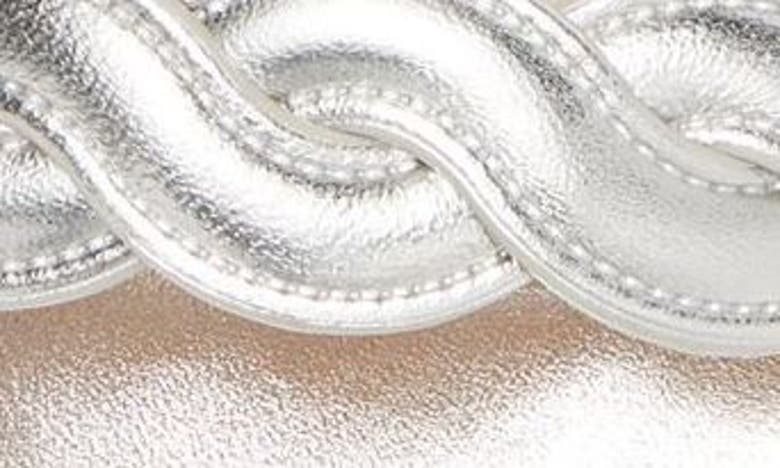 Shop Stuart Weitzman Twist Espadrille Wedge Sandal In Silver