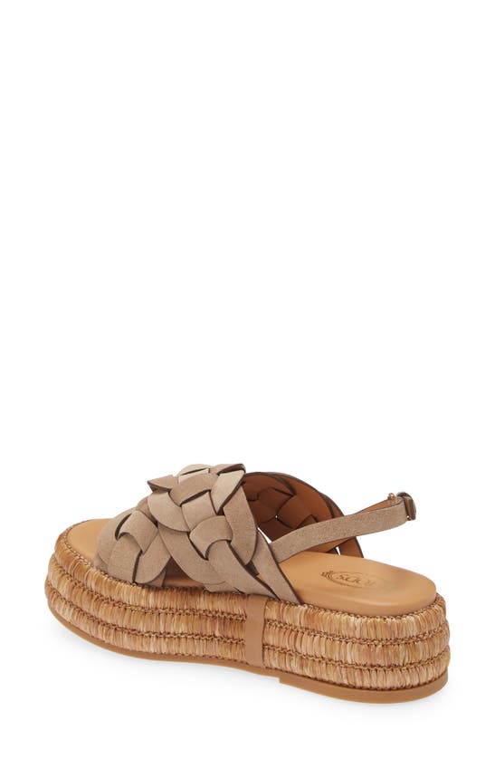 Tod's Raffia Platform Sandals In Light Tobacco | ModeSens