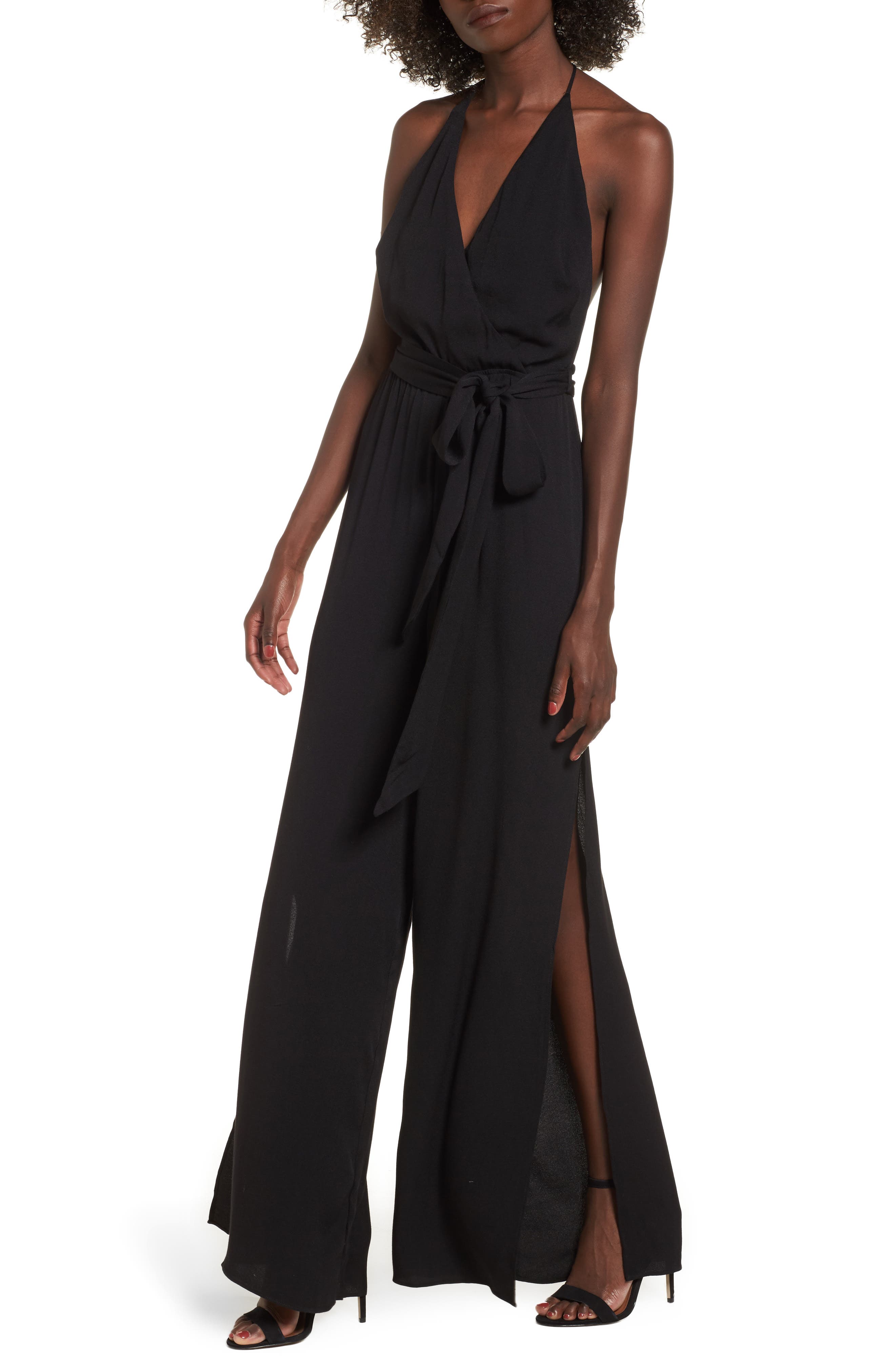 halter jumpsuit wide leg