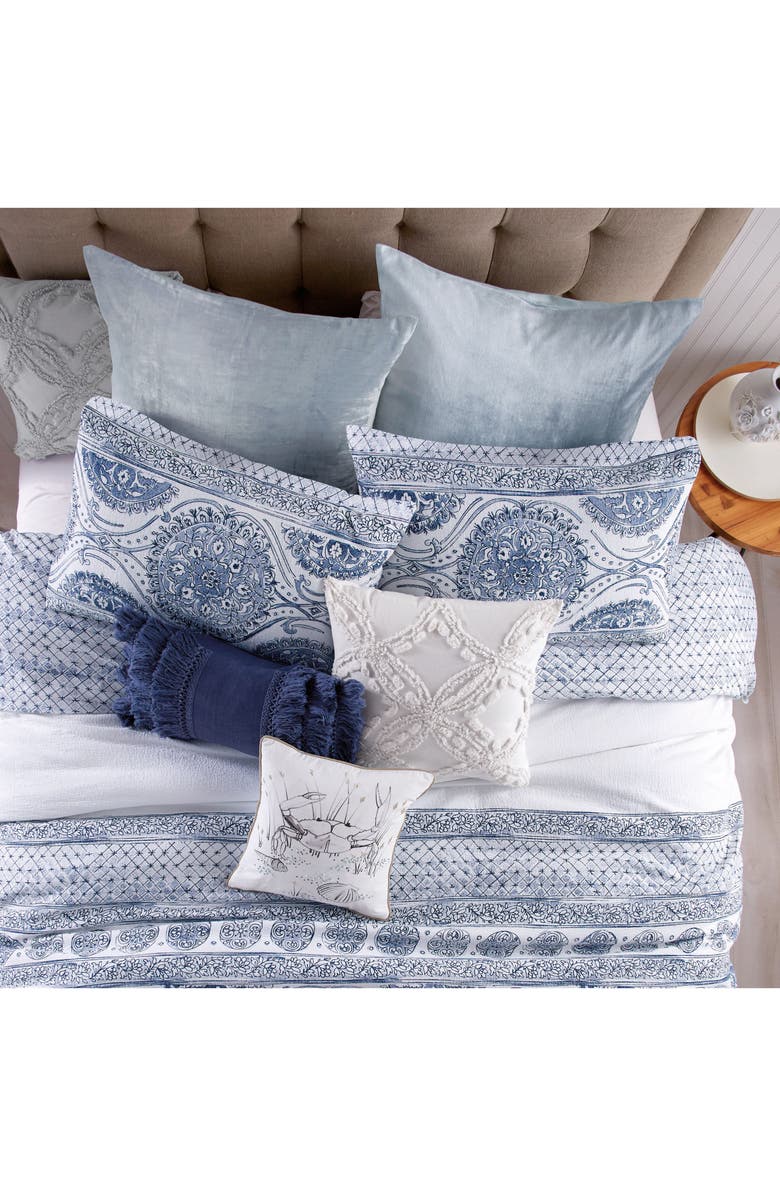 Peri Home Fringe Pillow, Alternate, color, Navy