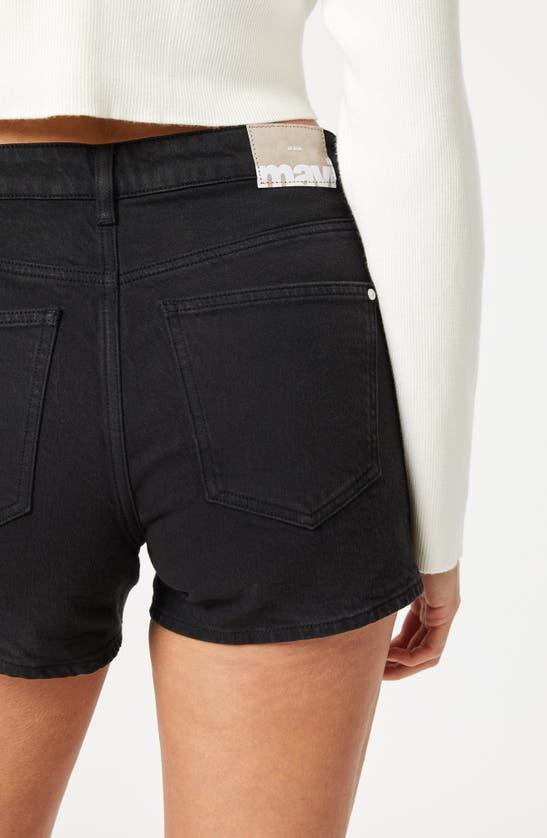Shop Mavi Jeans Vella Denim Shorts In Black Denim