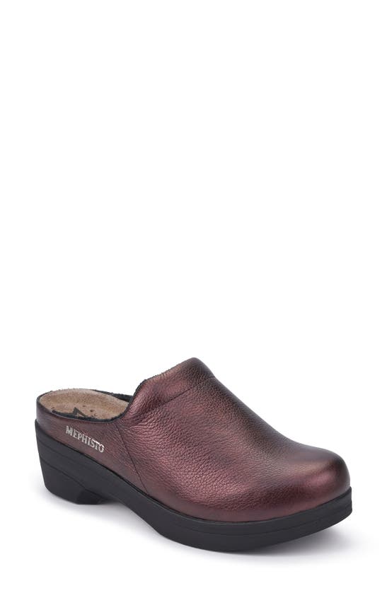 Mephisto Satty Clog Mule In Chianti Red Leather