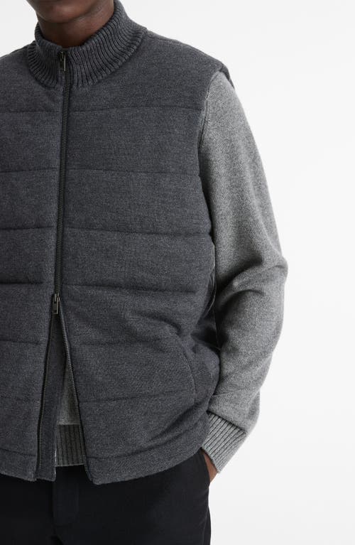 VINCE VINCE QUILTED WOOL KNIT VEST 