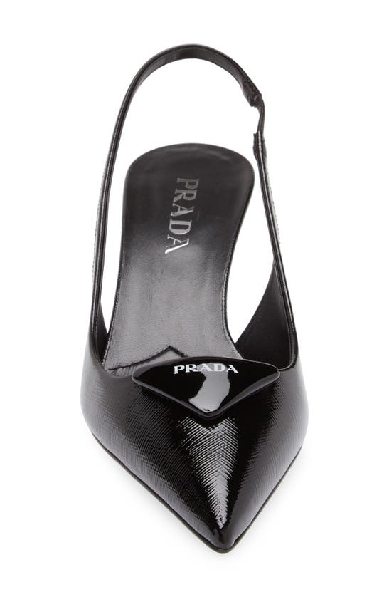 Shop Prada Modellerie Pointed Toe Slingback Pump In Nero