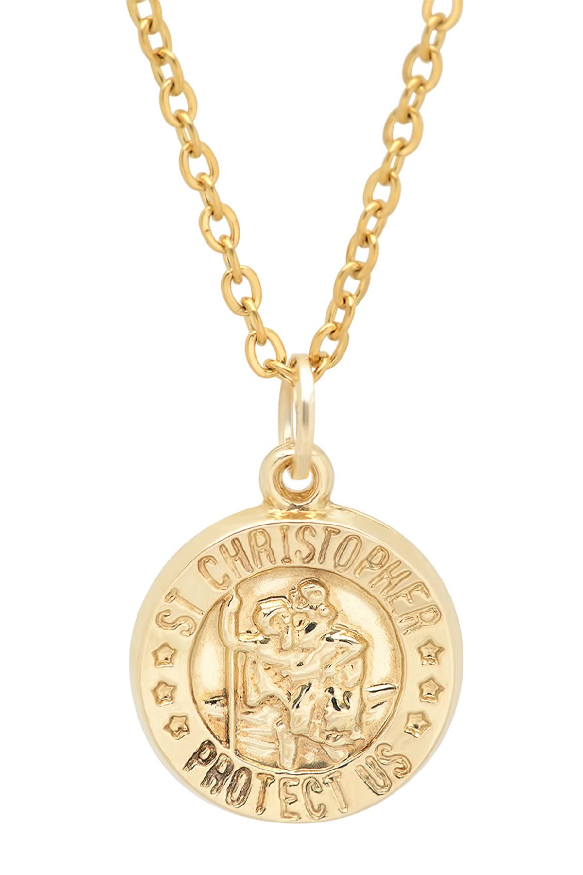 Best Silver Inc. 14k Solid Gold Our Lady Of Christopher Medallion Pendant Necklace