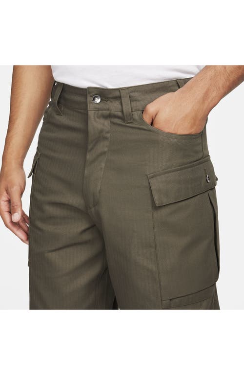 Shop Nike Life Herringbone Cargo Pants In Cargo Khaki/cargo Khaki