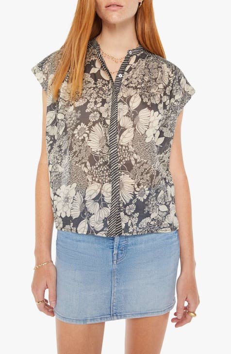 Womens Blouse Shirts Fleece Lined High Neck Blouse Lace Floral