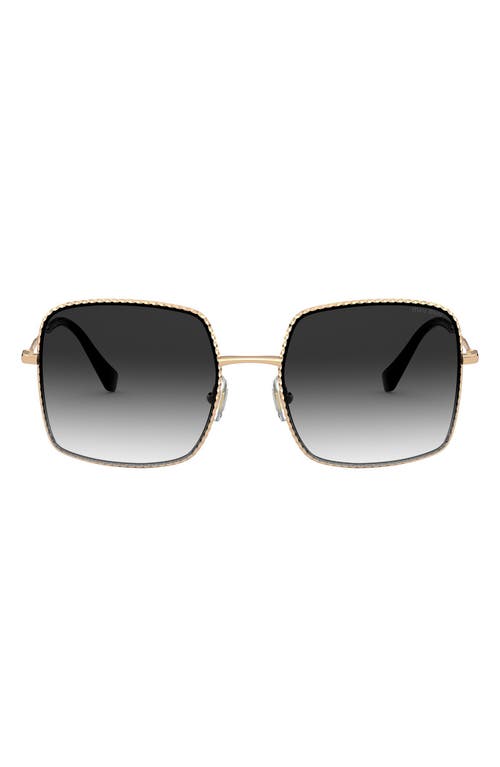 Shop Miu Miu 56mm Gradient Rectangular Sunglasses In Antique Gold/grey Gradient