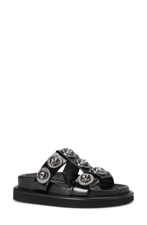 Kurt Geiger London Orson Crystal Slide Sandal Black at Nordstrom,