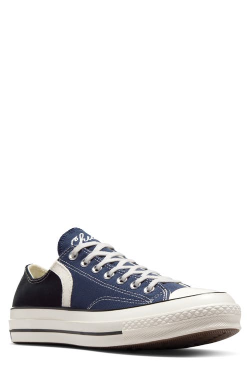 Converse Navy Chuck 70 Archival Stripes Low Top Sneakers In Navy/black/vintage White