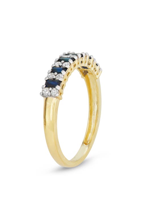 Fuzion Creations Diamond & Blue Sapphire Band Ring In Sapphire