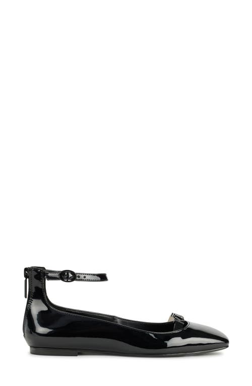 Karl Lagerfeld Paris Zyvia Ankle Strap Flat In Black/smoke