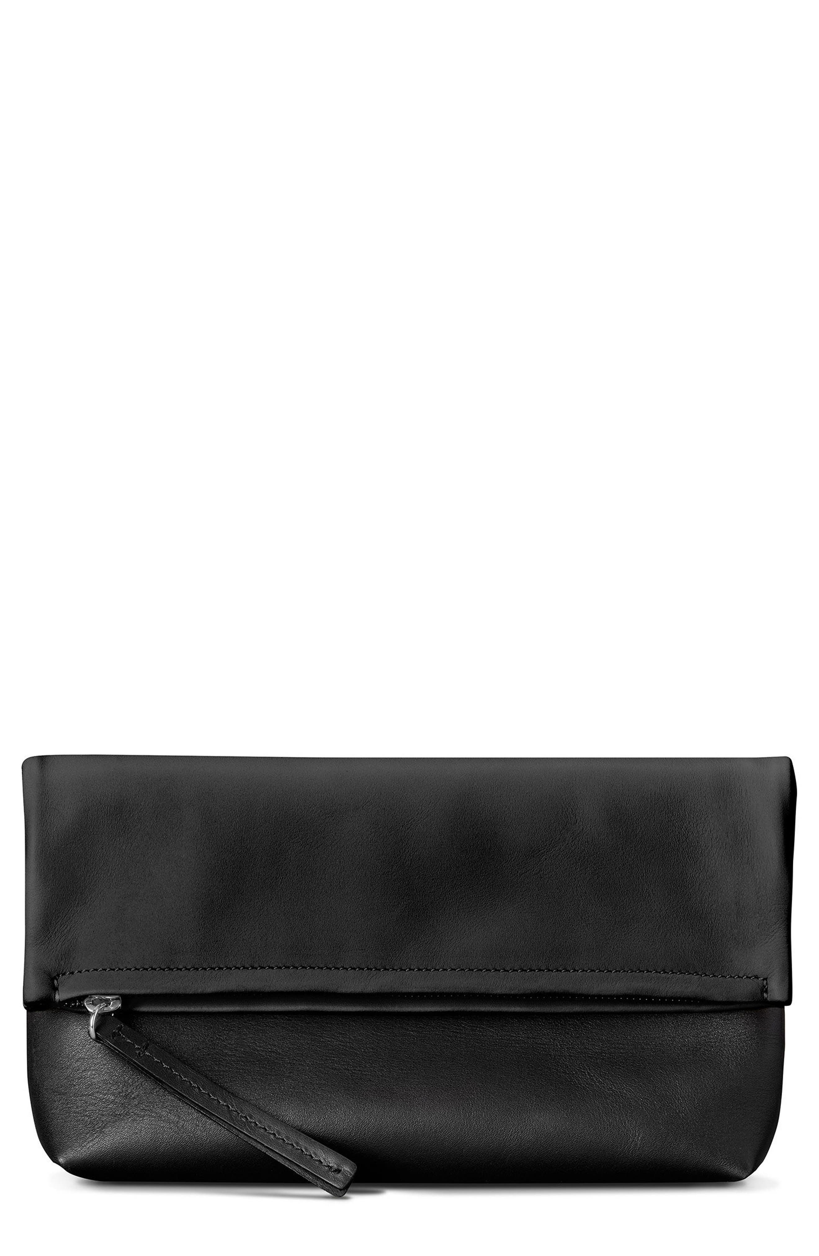 leather foldover clutch