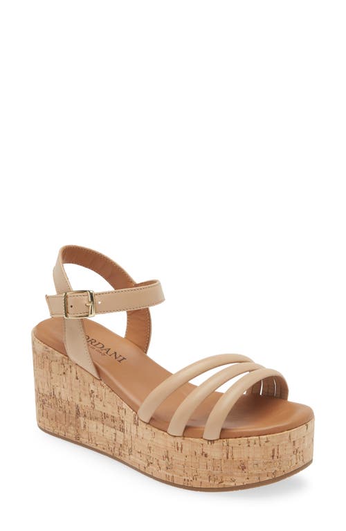 Cordani Jaxon Ankle Strap Platform Wedge Sandal in Natural Leather at Nordstrom, Size 10Us