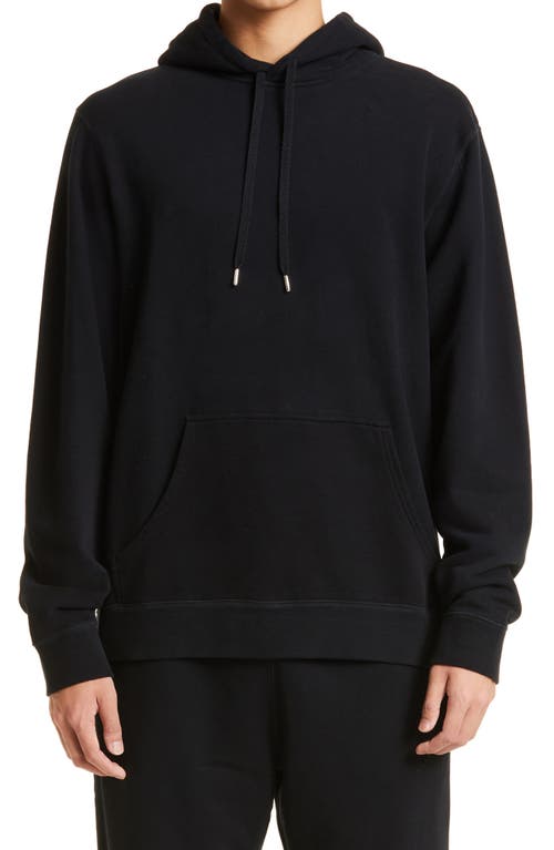 Sunspel Men's Cotton French Terry Hoodie in Black