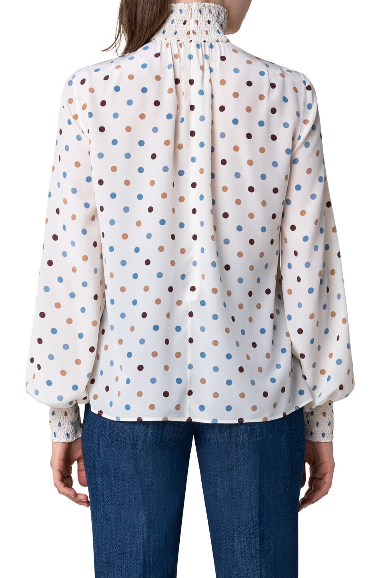 akris punto polka dot blouse