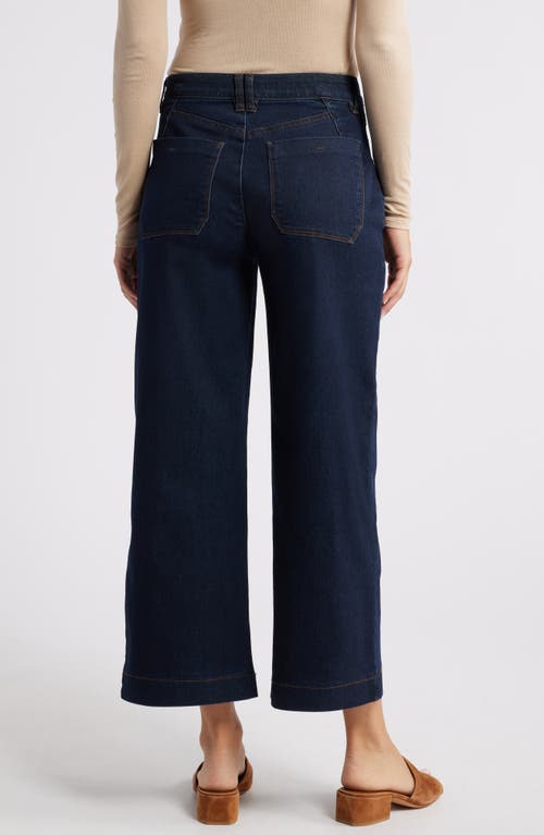 Shop Wit & Wisdom Wyatt 'ab'solution Skyrise V-pocket Ankle Wide Leg Jeans In Dark Indigo